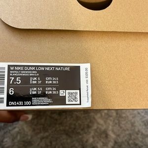 Women’s Nike dunk low next nature sneakers size 7.5